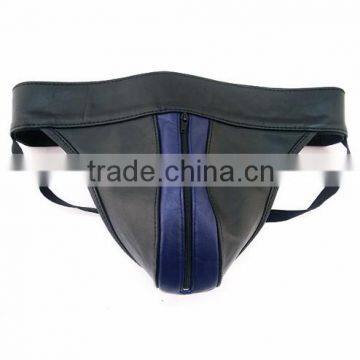 NEW 2015 GOTHIC BLACK BONDAGE LEATHER JOCKS WITH ZIP SOFT LEATHER MATERIAL