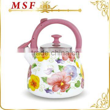 vivid flower pattern decal exterior enamelled kettles