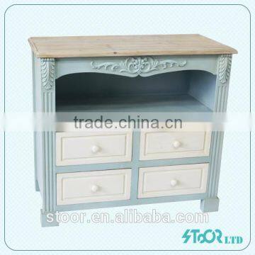 Baby Blue And White Adorable EUROPEAN Style Wooden Cabinet