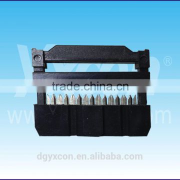 China manufacturer 7pin three-plastic with convex point black color IDC socket connector