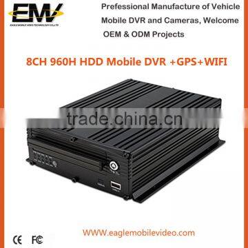 8 Ch 960H HDD Mobile DVR with WIFI GPS G-Sensor 2016