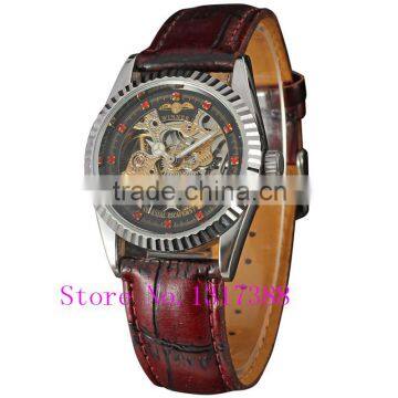 New Casual Fashion Watch WINNER Women Automatic Mechanical Watch Leather Strap Dress Watches For Ladies Best Gift Wristwatches photo-2