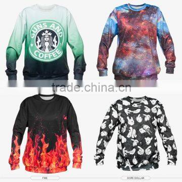 High quality sublimation printed mens 3D sweatshirt wholesale