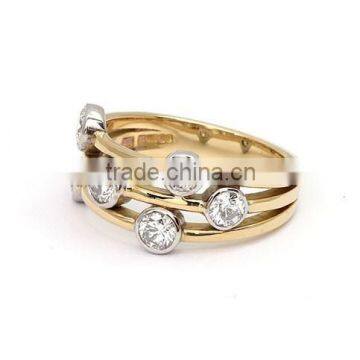 14K Gold Stacking Ring Diamonds Ruby and Clear Gemstone Stacking Rings Sets of 3 photo-6