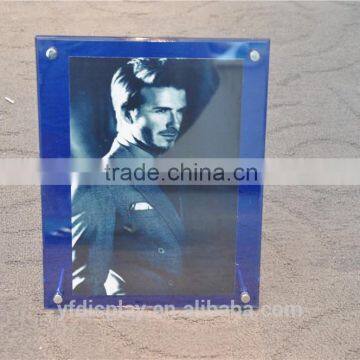 Blue Acrylic Photo Frame with Metal Support