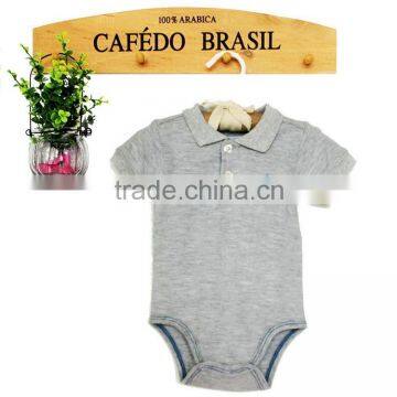 Polar collar 100% cotton baby grey romper knitted baby boy bodysuit