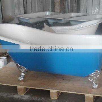 Small Freestanding Roll Top Bath Tub Cast Iron in 1380mm photo-3