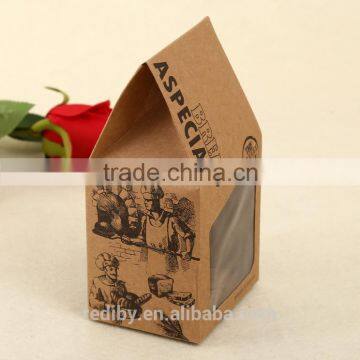 High Quality Food Window Paper Package Box Corrugated Cardboard Brown Kraft Box photo-6