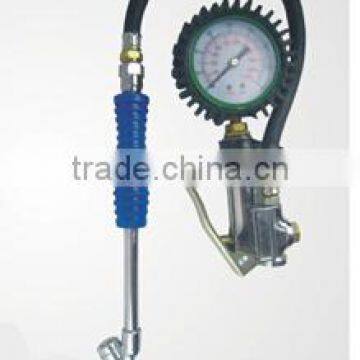 tire inflating gun with inflation gauge dual head chuck, tire inflator