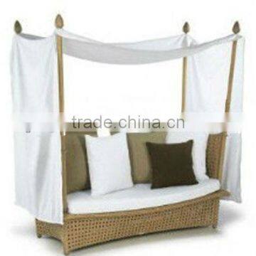 aluminium outdoor rattan day bed with canopy