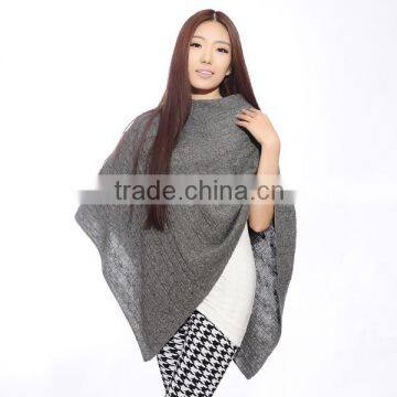 Women hooded wool poncho