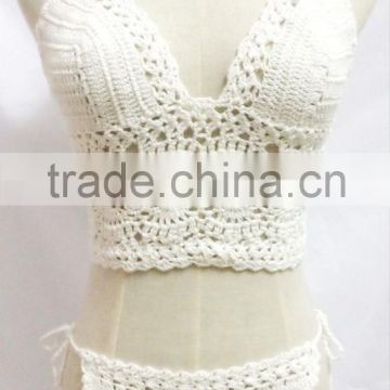 New Design Crochet Halter Top Bikini,Flower Bikini Swimwear