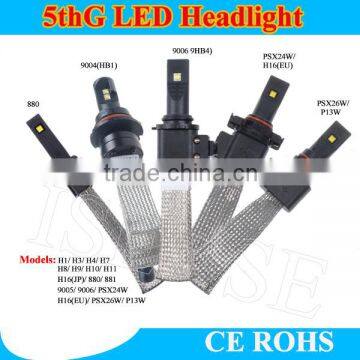 FANLESS LED Headlight with Flexible Tinned Copper Braid LED Headlight Kit - H4