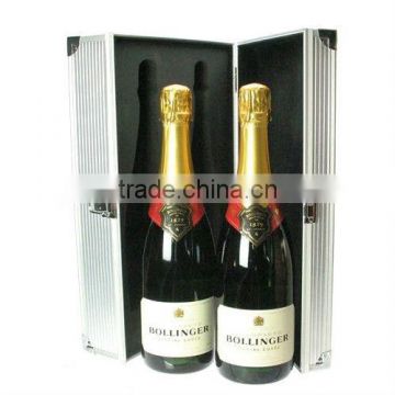 Aluminum and ABS material high end 2 bottle wine case ZYD-LX7284