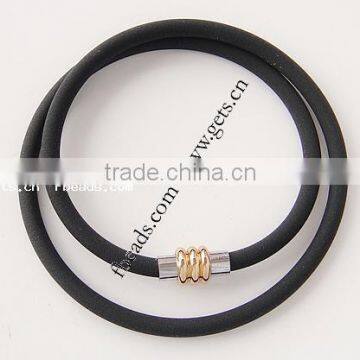 5mm Brass Magnetic Clasp Rubber Cord Necklace