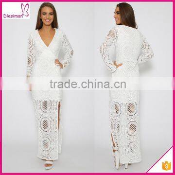 Long lace dress see through design long sleeve white lace dress patterns