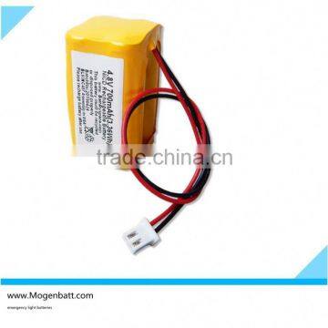 700Mah Ni-Cd Battery/Emergency Light Batteries 4.8V 700 mAh NiCD Battery Pack/Rechargeable Battery