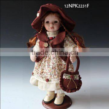 12inch collection girl country girl porcelain doll made in china