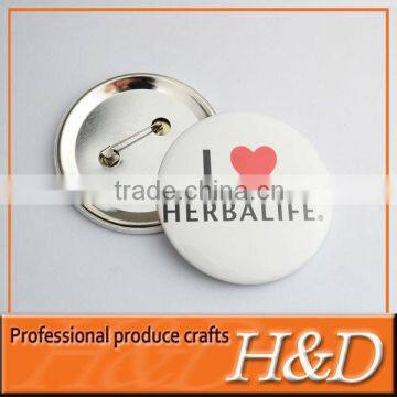 High quality cheap tin button badge with printed logo