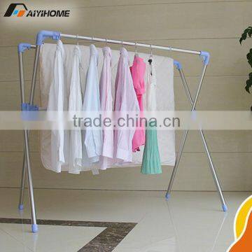 Movable clothes hanger stainless steel telescopic for X-type and foldable laundry rack very cheap