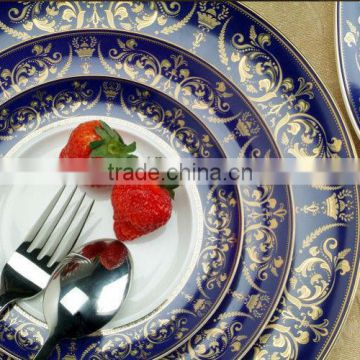 hot sales durable embossed gold new bone china tableware set