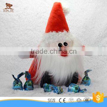 customize cheap plush snata claus christmas candy bag