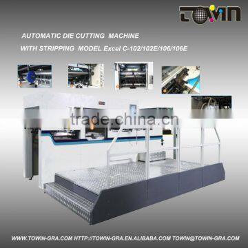 Automatic die cutting machine with stripping