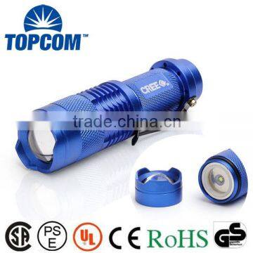 SK68 Aluminim Blue Color Kids Rechargeable MINI Flashlight Torch For Promotional