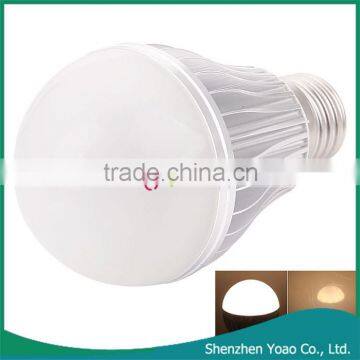 E27 7W 2800-3200K Warm White Light Radar Inductive LED Light Bulb