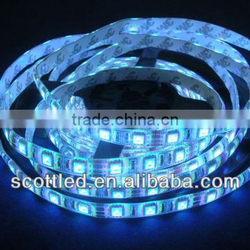 polyamide strip LED flexible,5050SMD,60leds/m,RGB Color,Waterproof IP65,5m per roll,white PCB with 3M tape,DC12V Input,