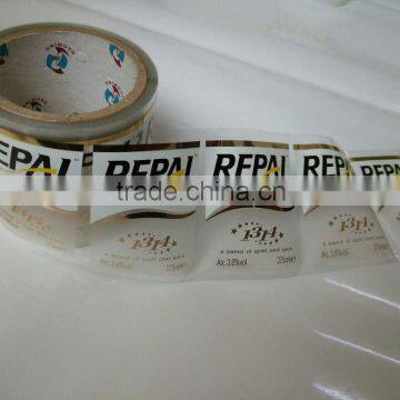 PET Waterproof Adhesive Wine/water/beverage Label
