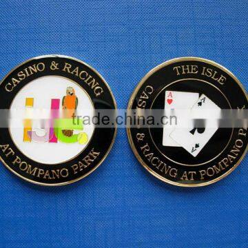 poker design round metal coin manufacturer