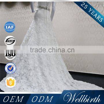 New 2016 Off Shoulder Elegant Lace Mermaid Guangzhou Wedding Dress photo-3