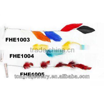 fashion girl hairdressing feather hair clip design