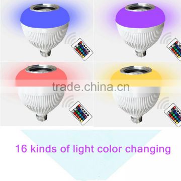 2016 Hot selling Remote control LED Power 6W for Party Colored Bluetooth speaker Music Bulb