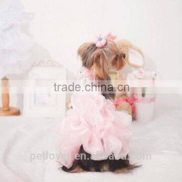 Dog Clothes Dog Wedding Dress With Pearl photo-2
