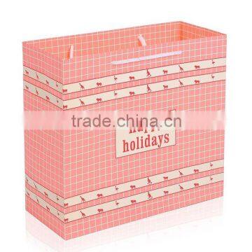 lovely pink happy holiday kraft paper bag