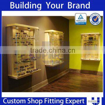 manufacture wooden cheap retail optical display cabinet