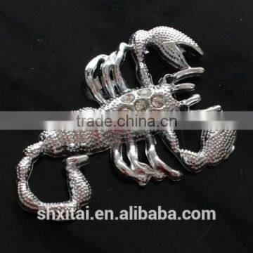 Auto decoration 3D Diamond scorpion motorcycle adhesive animated metal car stickers Decals