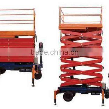 Four-wheel moving scissor lift platform / aerial platform