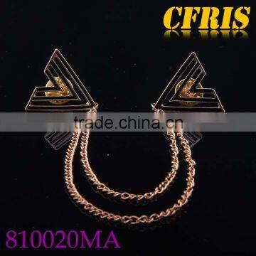 triangle collar link,custom lapel pin with chian pin                        
                                                                                Supplier's Choice