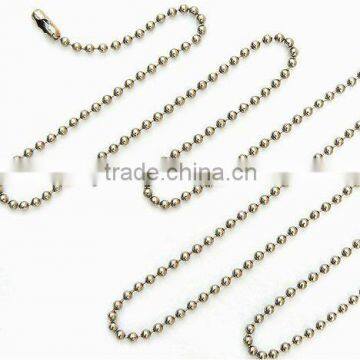 100mm long stainless steel material necklace bead ball chain with connector