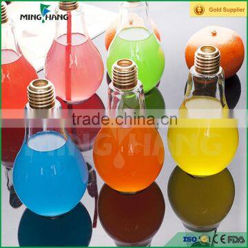 250ml light lamp bulb drink juice beverage glass bottles with caps