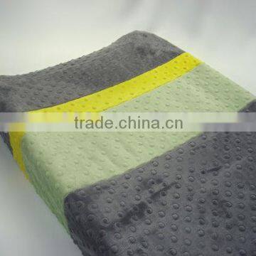Dark Grey Plush Dots Minky Color Block Changing Mat Cover