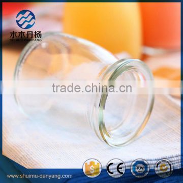 150ml clear wide mouth glass pudding jar for milk