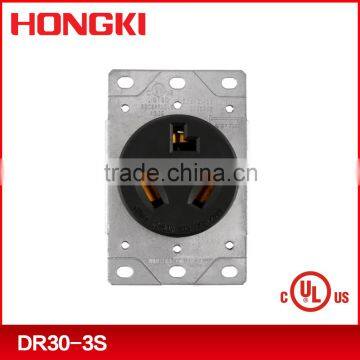 UL CUL 125V/250V 30 AMP Nema 10-30R 3-Pole 3-wire Electrical Power Device