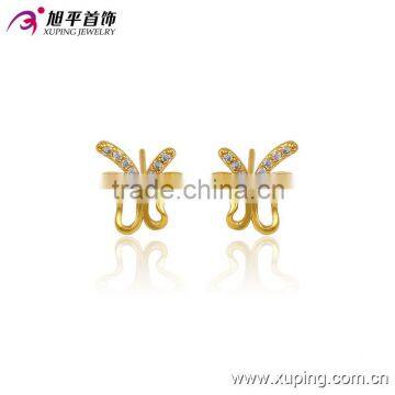 xuping jewelry cheap 24k gold plated jewelry butterfly wing earrings