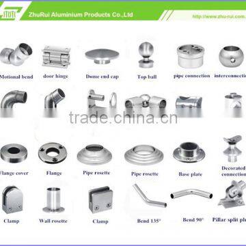 aluminum stainless steel stair handrail pipe end cap/handrail cross bar 16mm pipe end cap/stair handrail accessories