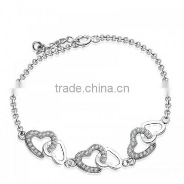 Heart to Heart bracelet hight quality 925 sterling silver bracelet