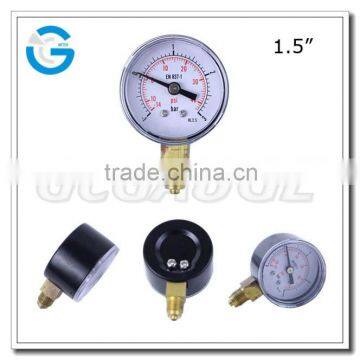 High quality 1.5 inch 40 mm bourdon tube presssure gauge with bottom connection